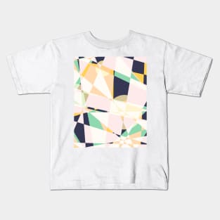 Broken moons, geometric outer space abstract illustration in soft colors Kids T-Shirt